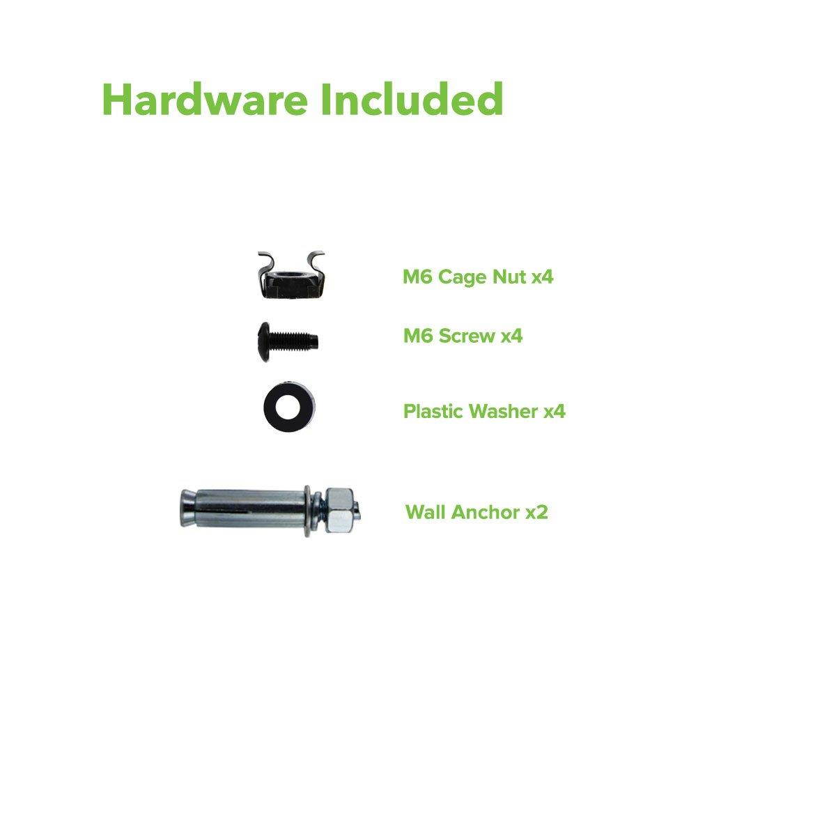 NavePoint 1U 19" Vertical Wall Mount Rack Wall Mountable Server Rack w/Hardware Black