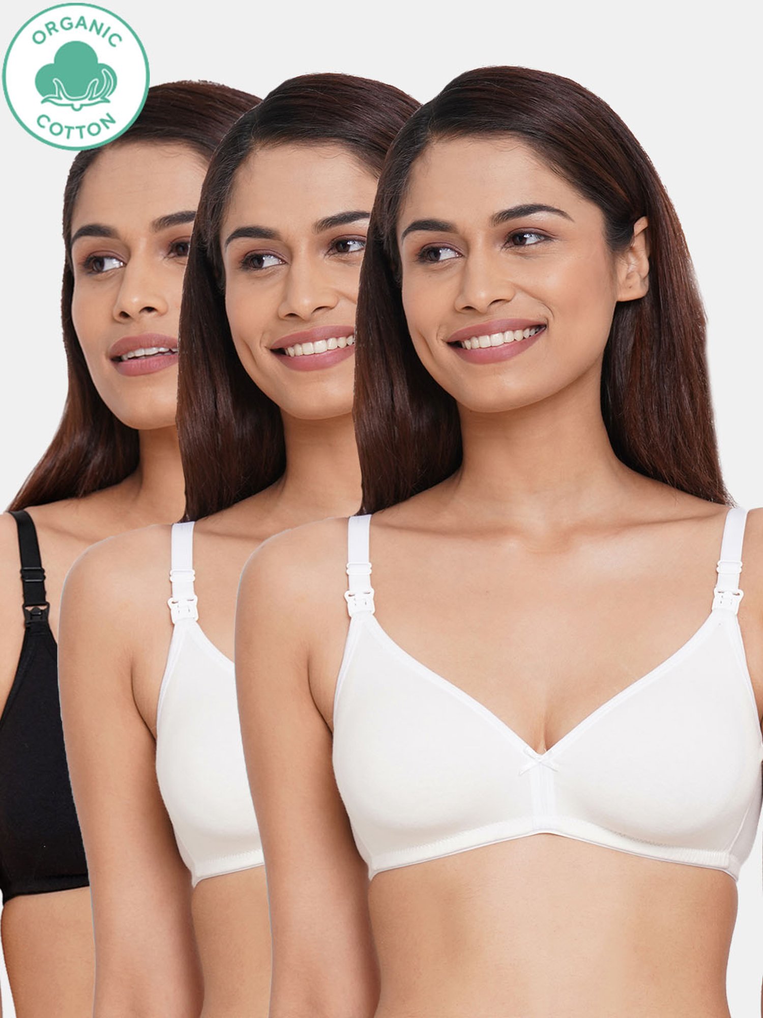 Inner Sense Multicolored Non Wired Non Padded Nursing Bra (Pack Of 3)