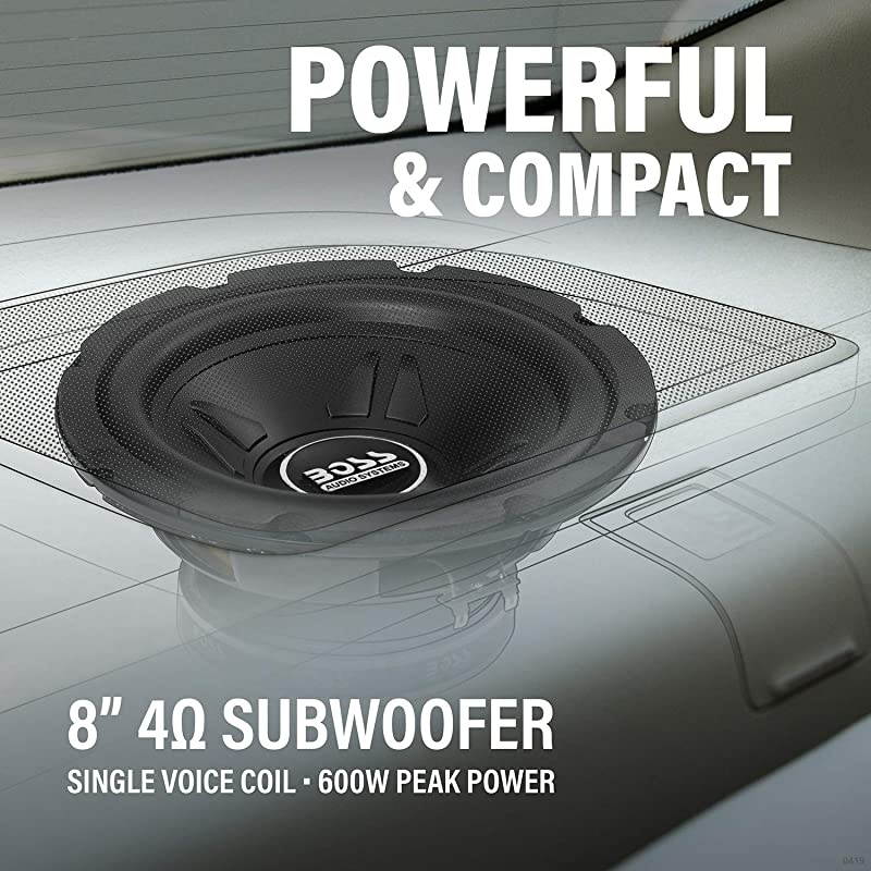 CXX8 8 Inch Car Subwoofer 600 Watts Maximum Power Single 4 Ohm Voice Coil Easy Mounting Sold Individually