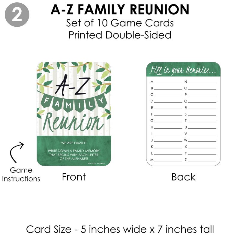 Big Dot of Happiness Family Tree Reunion - 4 Family Gathering Party Games - 10 Cards Each - Gamerific Bundle