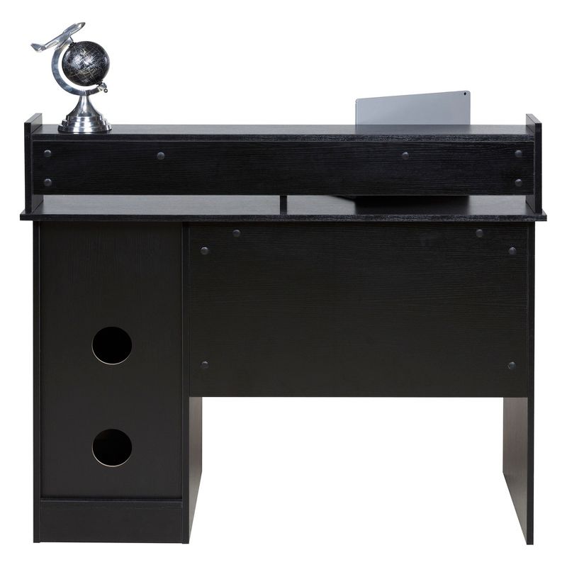 OneSpace 50-LD0105 Essential Computer Desk, Hutch, Pull-Out Keyboard - Black