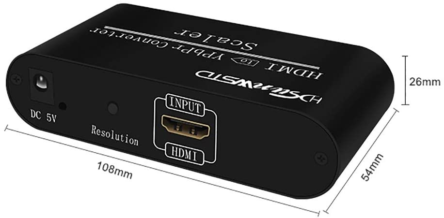 HDMI to 1080P Component Video (YPbPr/RGB/ 5RCA) Scaler Converter Adapter + R / L Support PS3, PS4, Blu-ray Player, DVD, Xbox, Notebook