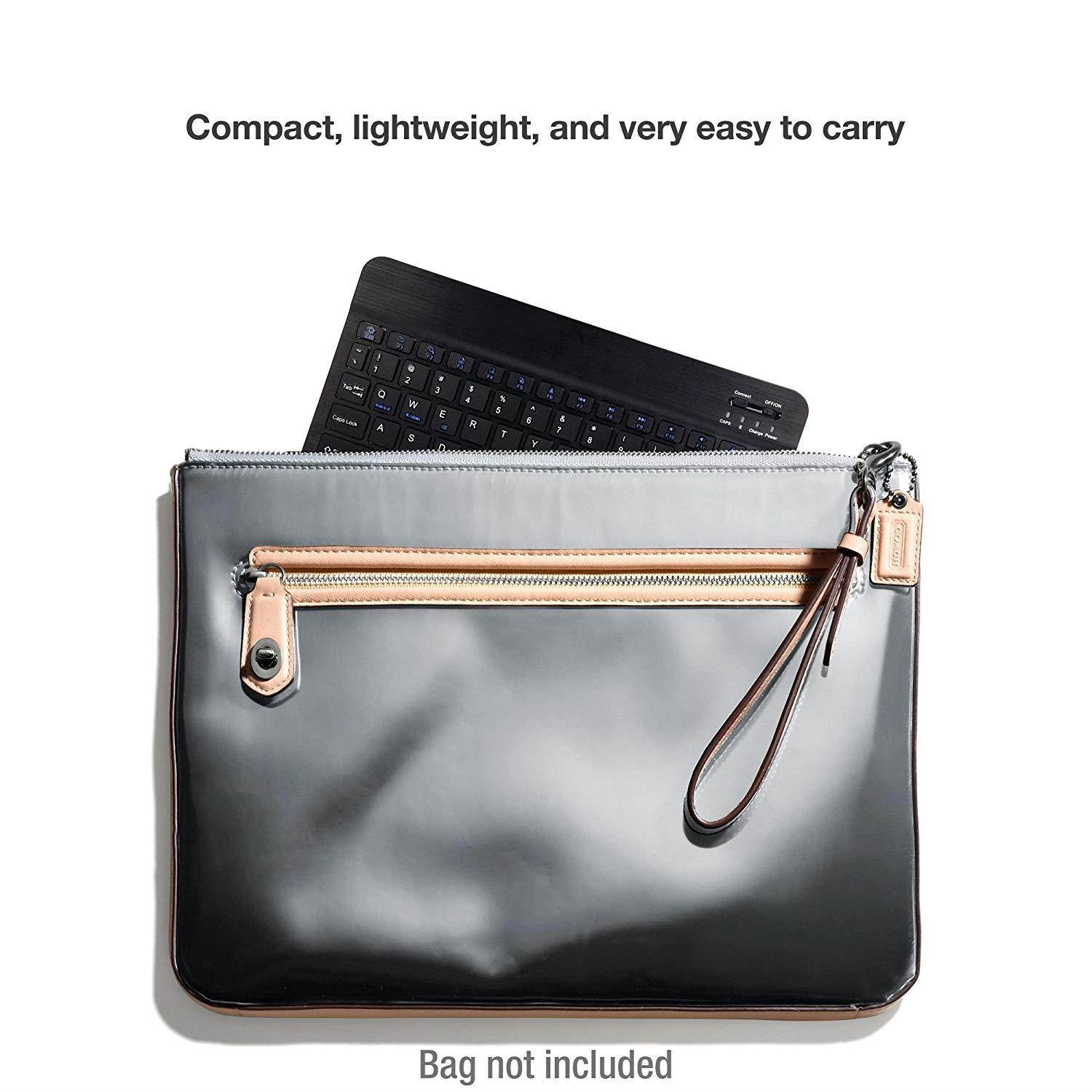 BoxWave Samsung Galaxy A8 (2018) Keyboard, [SlimKeys Bluetooth Keyboard] Portable Keyboard with Integrated Commands for Samsung Galaxy A8 (2018) - Jet Black