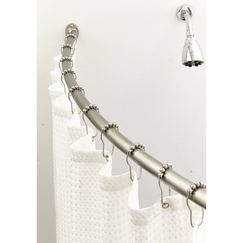 Curved Wall Mountable Shower Rod Stainless Silver - Bath Bliss