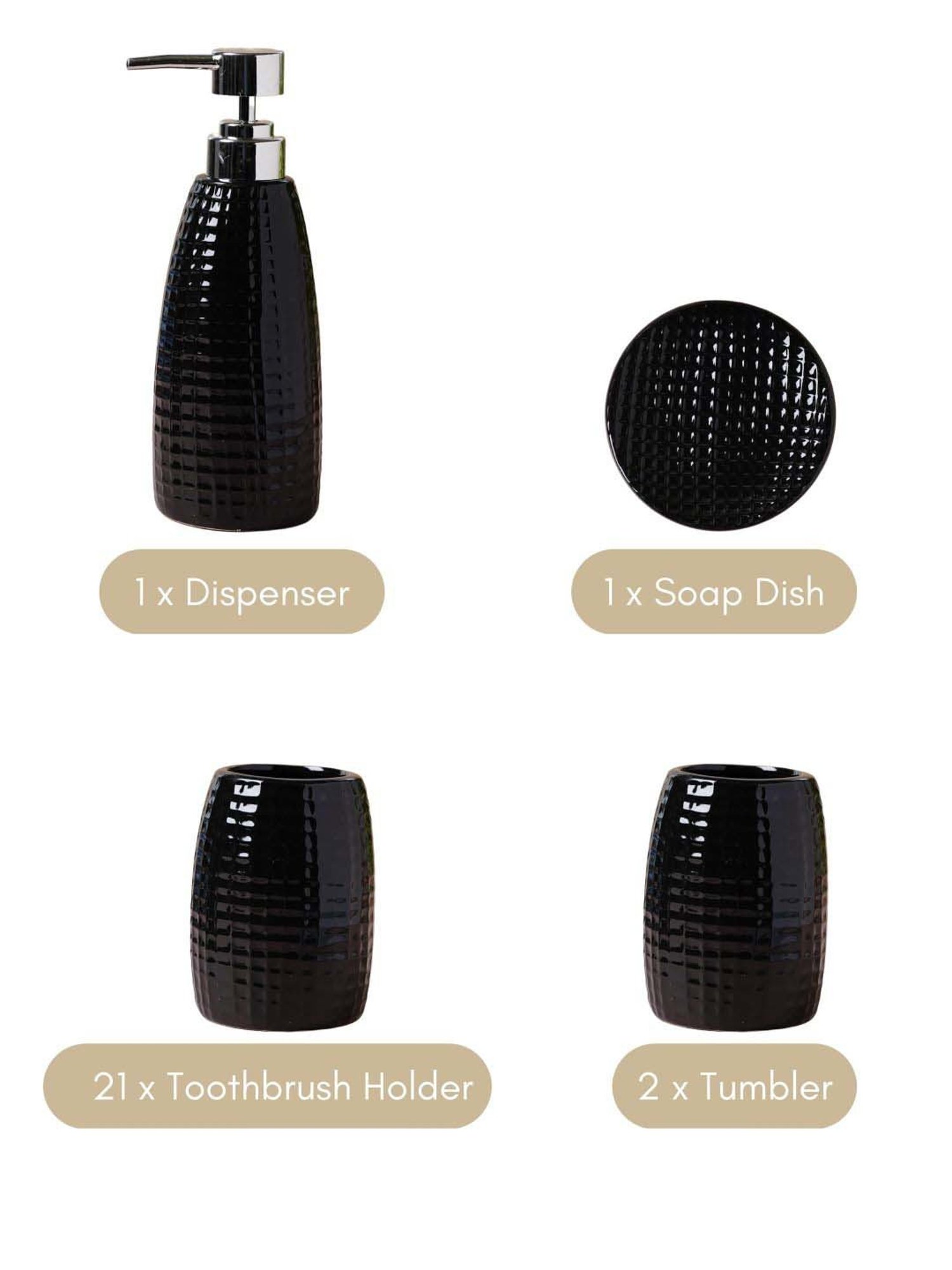 VarEesha Aztec Multicolor Ceramic Bath Accessories - Set of 2