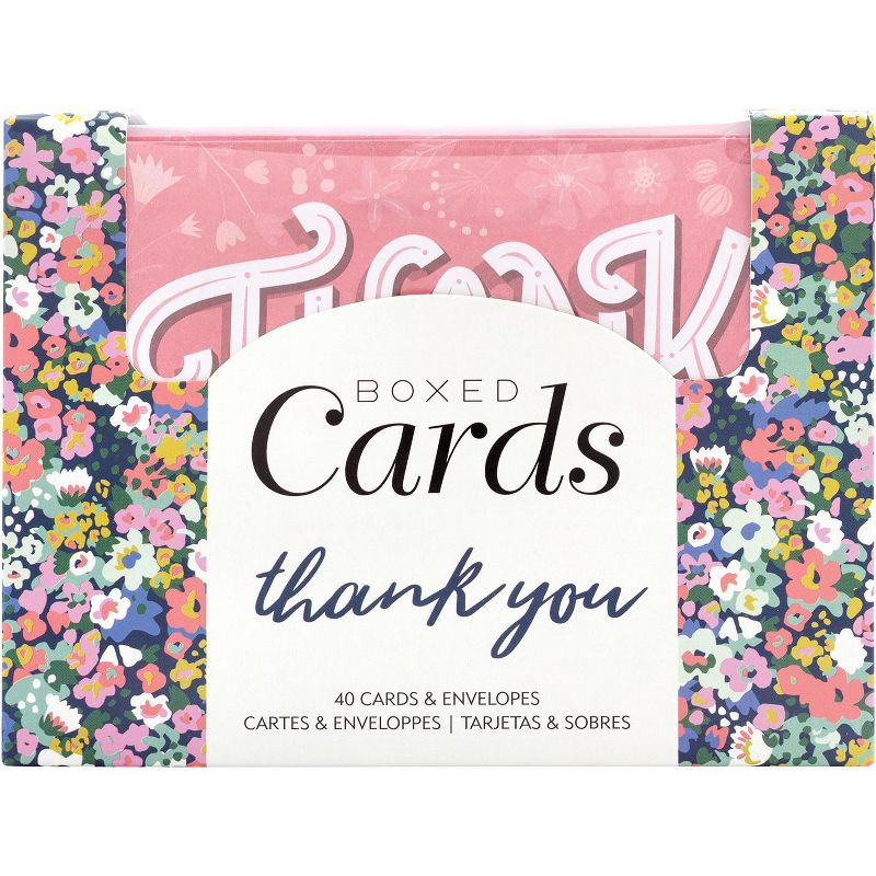 American Crafts A2 Cards W/Envelopes 4"X6" 40/Box-Blank - Thank You