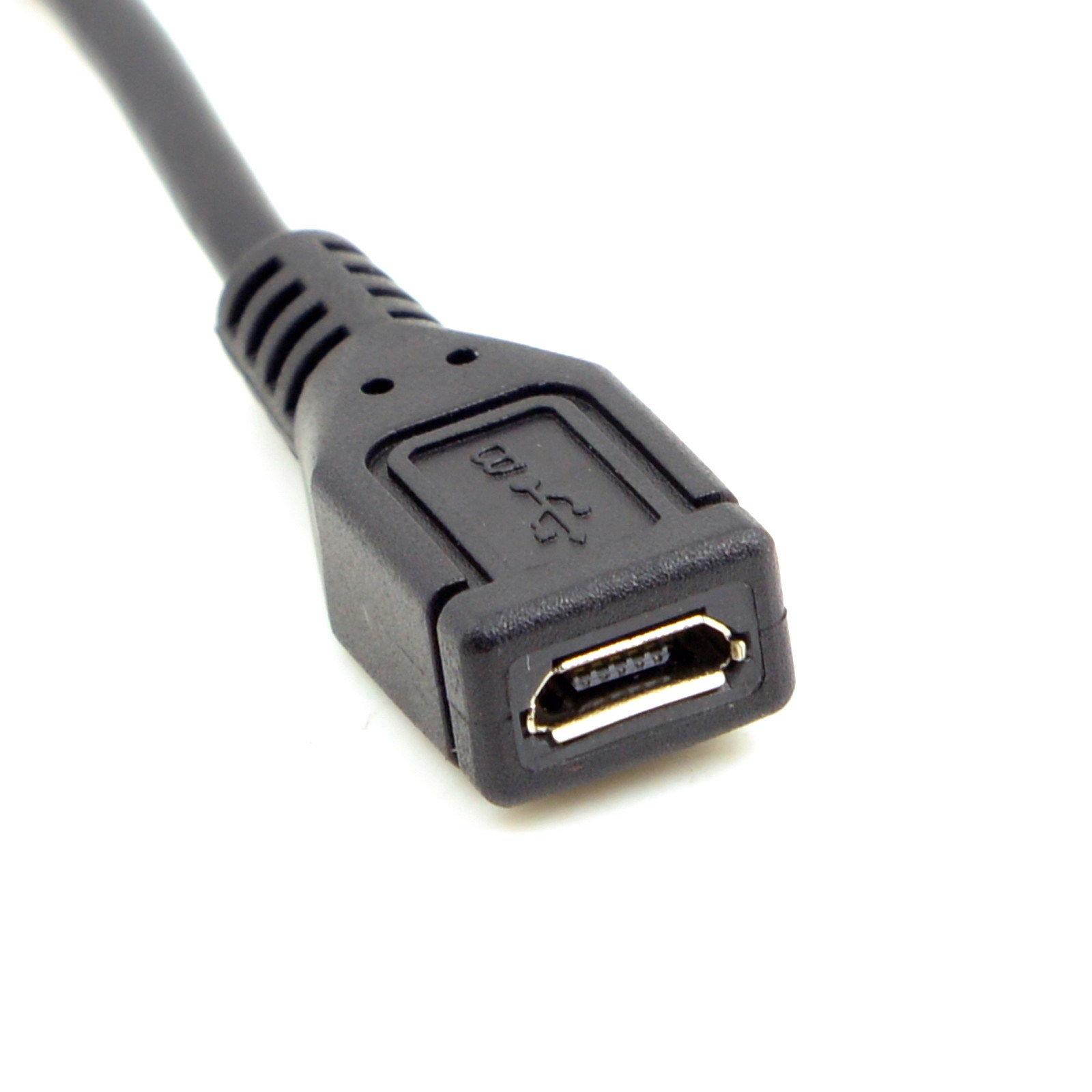 2pcs Reversible USB3.1 Type C Male 90 Right Angled to Micro USB2.0 Fe Data Cable