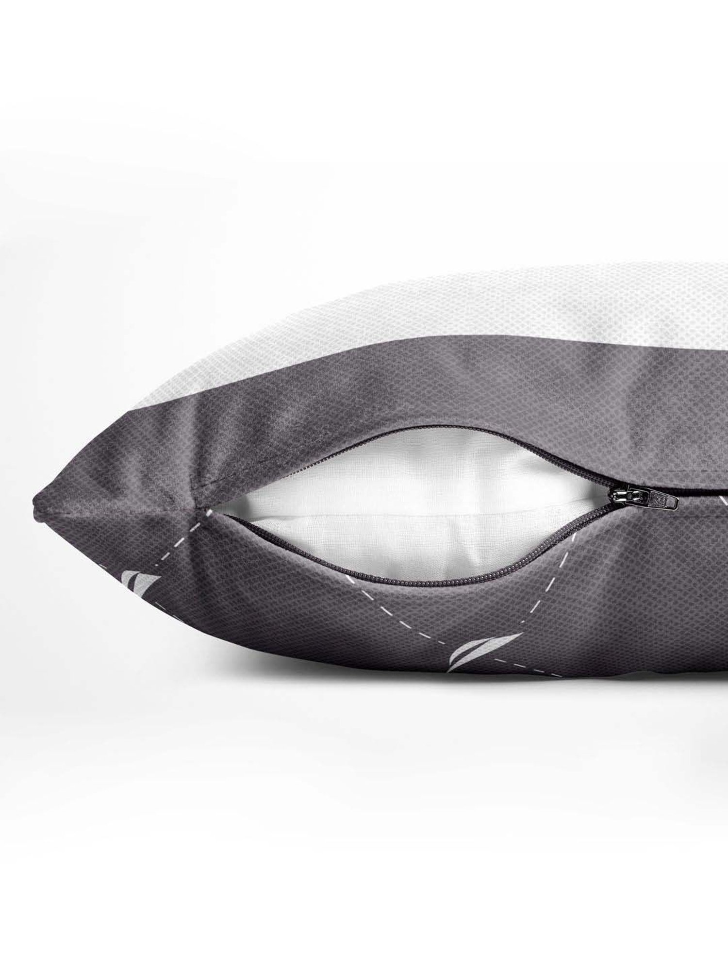 Nautica Logo Stripe Forest Green & Grey Microfibre 300 GSM Premium Cushion Covers - Set of 2