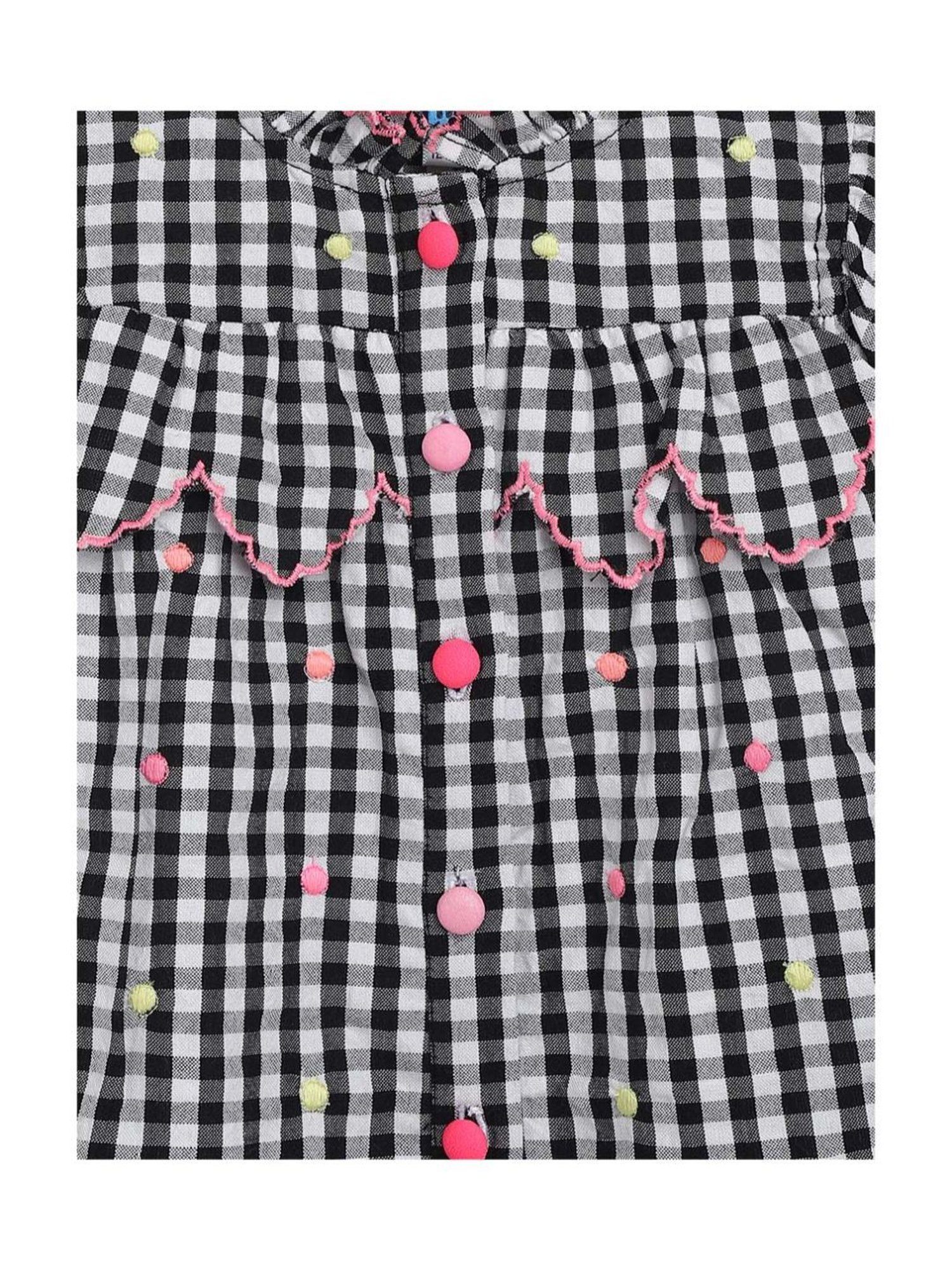 Nauti Nati Kids White & Black Checks Top with Shorts