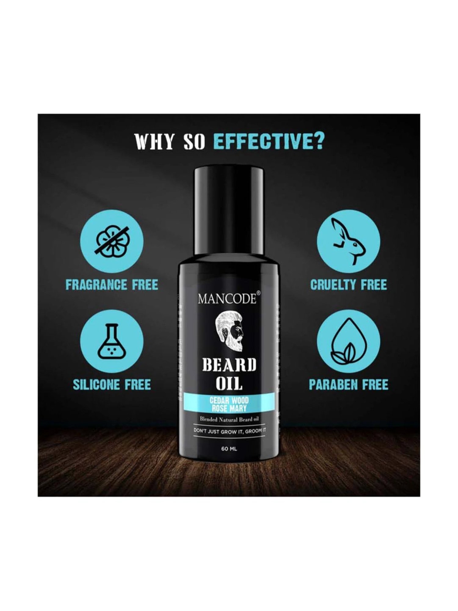 Mancode Beard Oil - Cedar Wood & Rose Mary - 60 ml