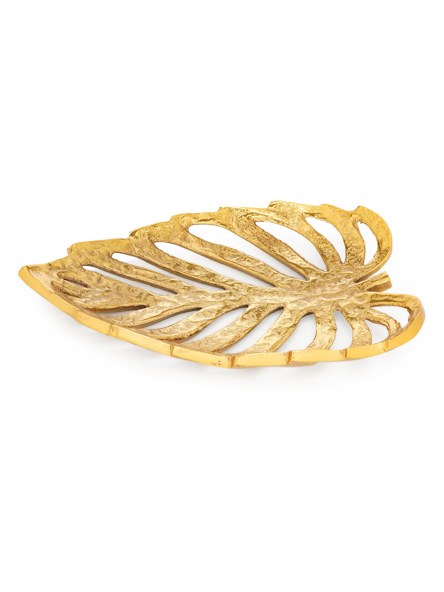 Pure Home and Living Gold Aluminium Textured Decorative Platters