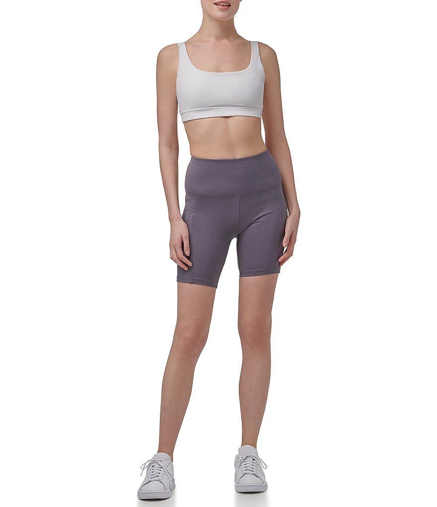 Marc New York Side Pocket High Rise Jersey Knit Biker Shorts