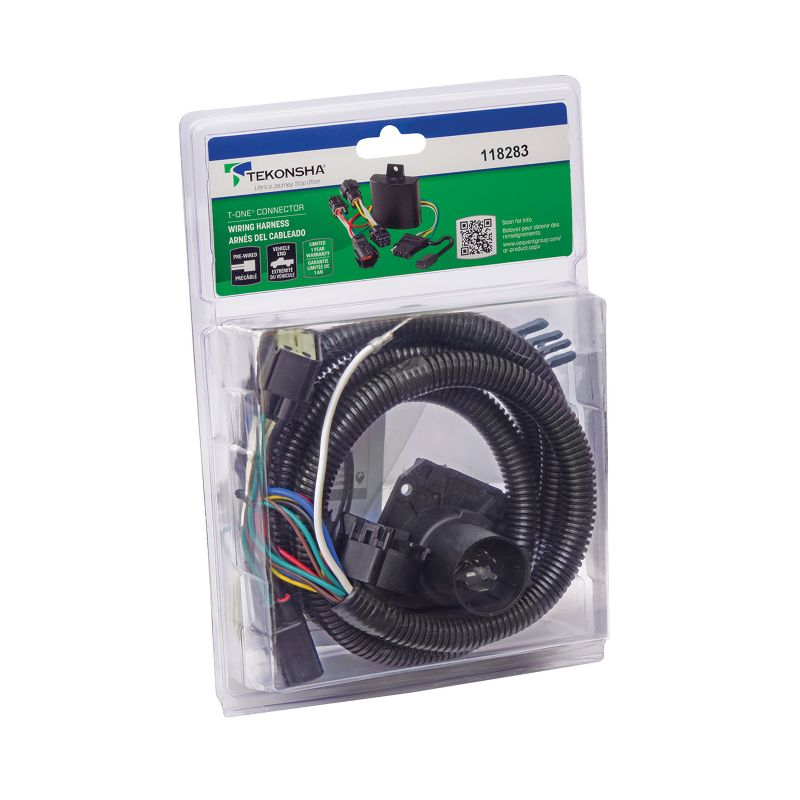 Tekonsha 118283 4 Flat to 7 Way Replacement Tow Harness Connector Wiring Package for 2015 - 2020 Ford, F-150, All Styles