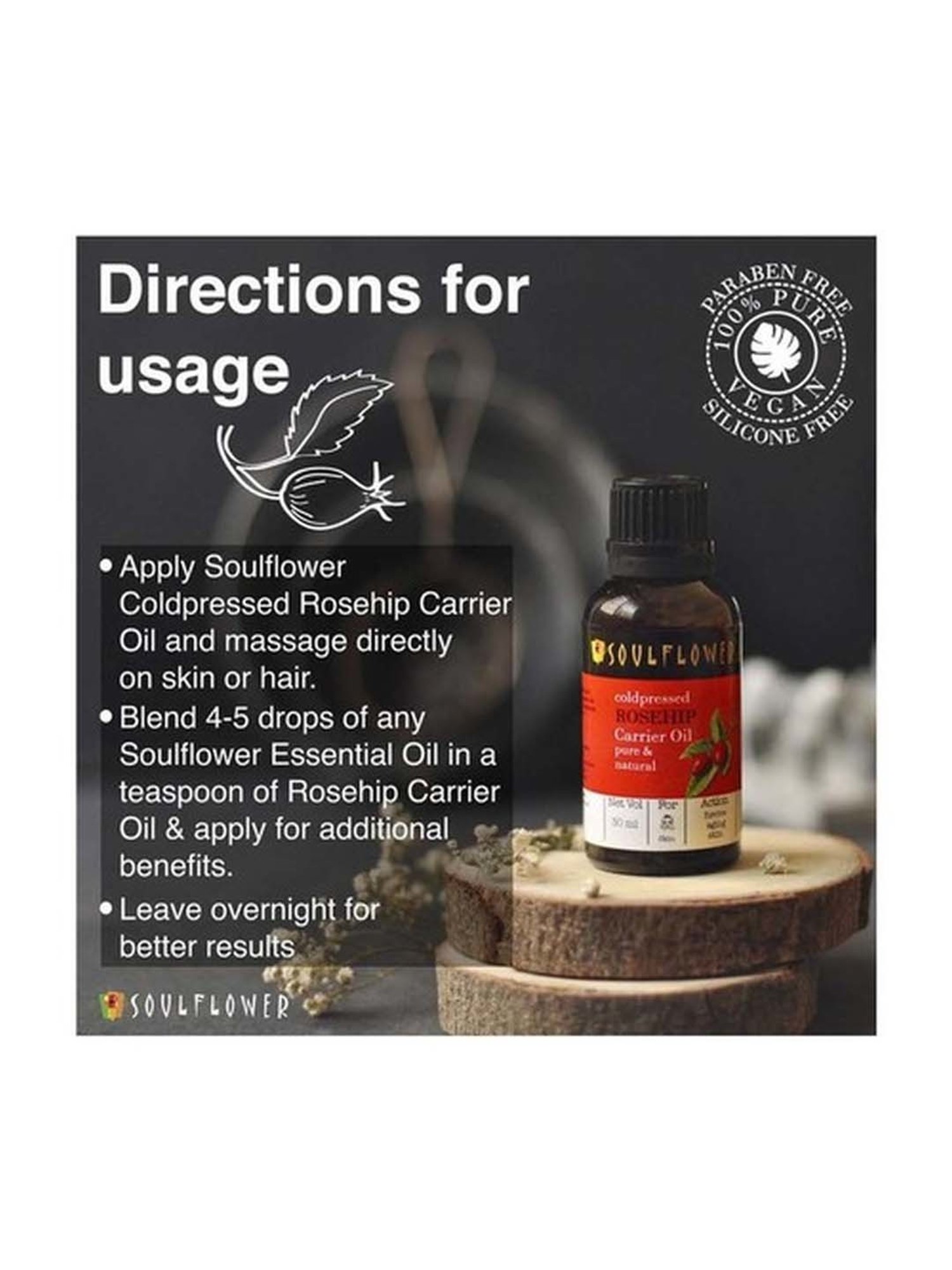 Soulflower Coldpressed Rosehip Carrier Oil - 30 ml