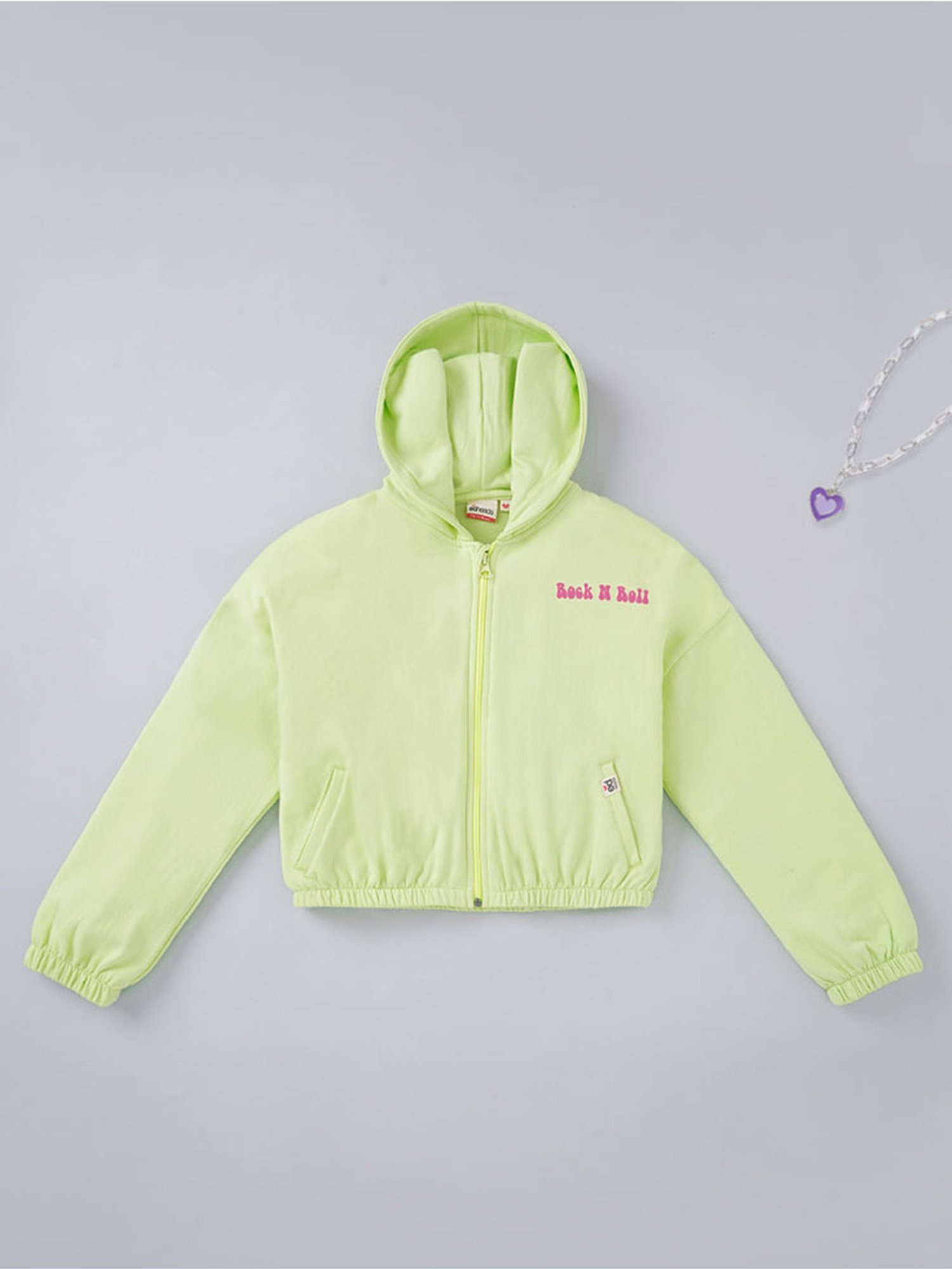 Edheads Kids Green Cotton Printed Full Sleeves Jacket