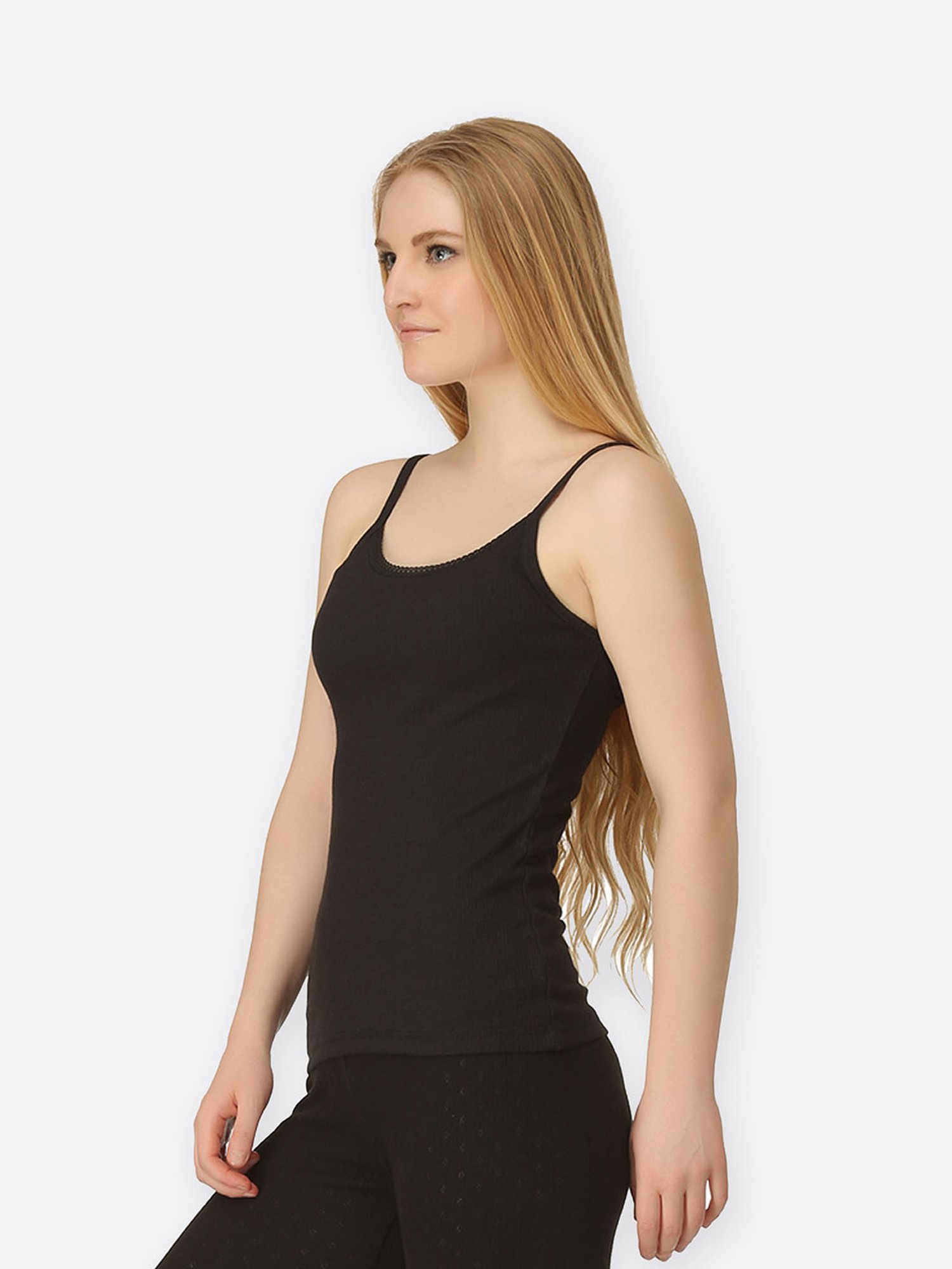 Kanvin Black Thermal Camisole (Pack Of 2)