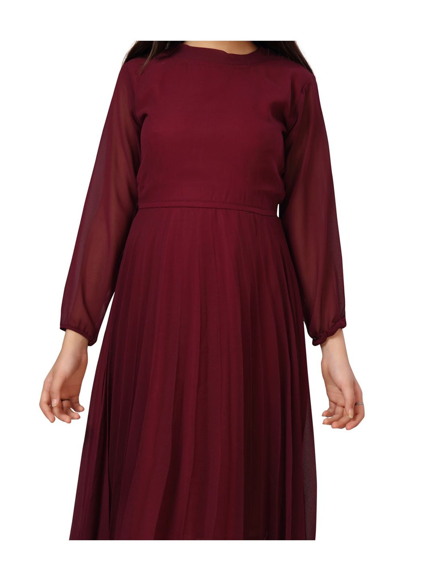 Aarika Kids Wine Solid Dress