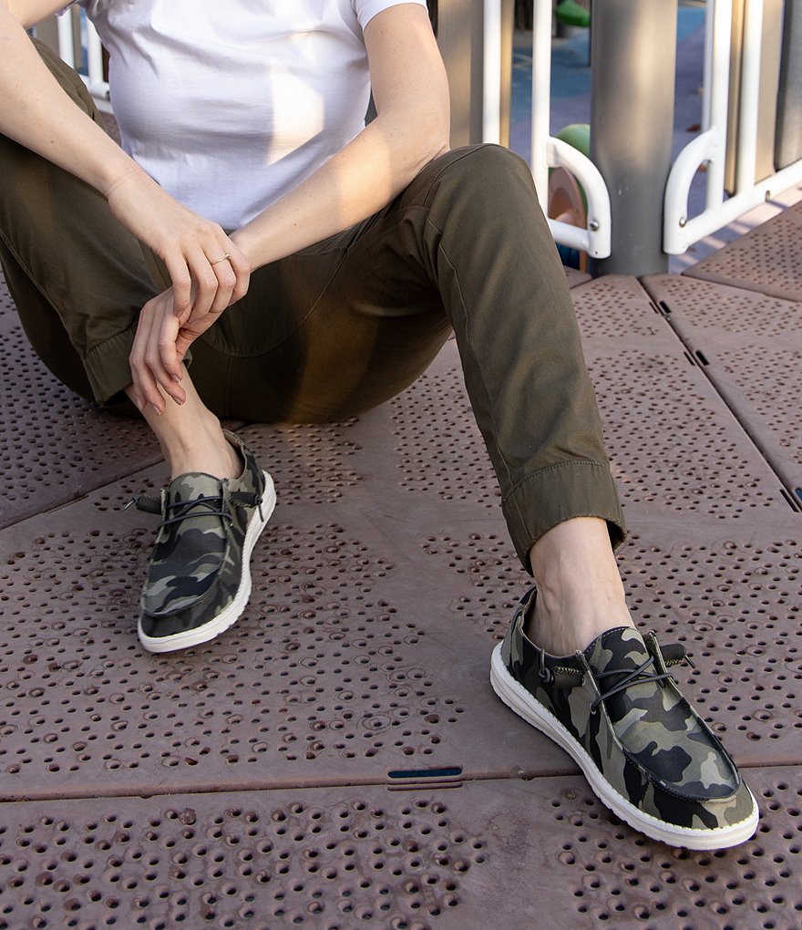 Hey Dude Wendy Camo Canvas Washable Slip-Ons