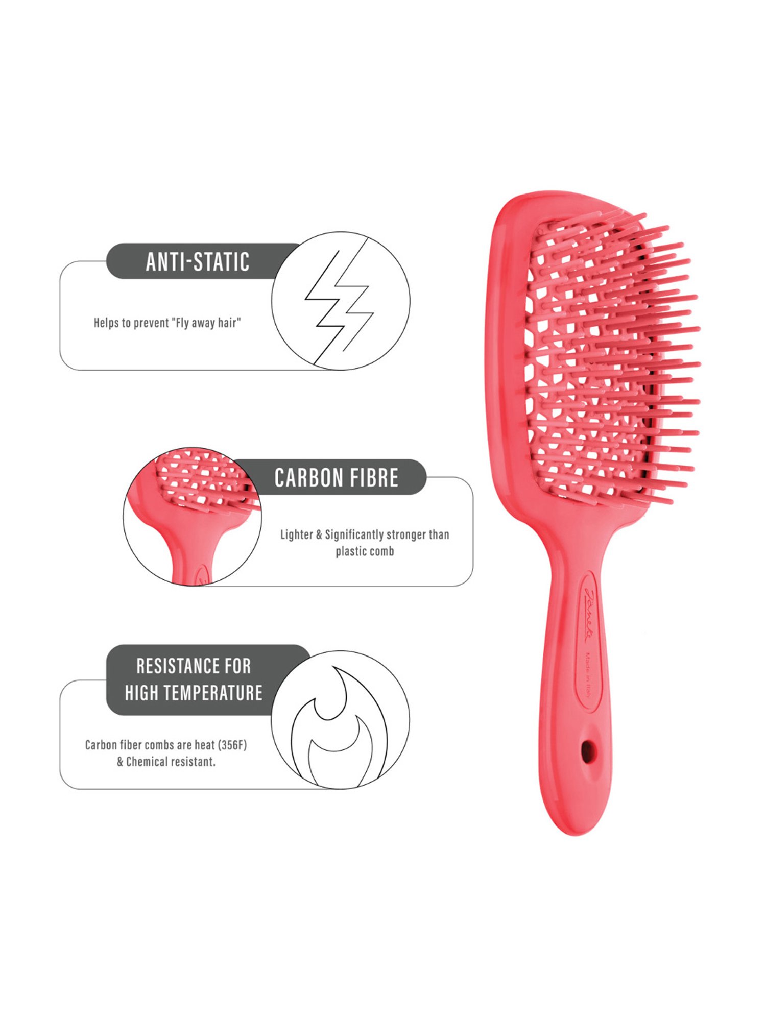 Janeke 1830 Professional Fluo Peach Small Super Brush