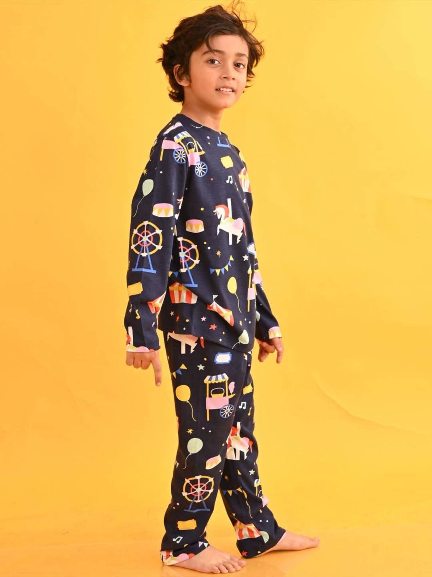 Nite Flite Boys Navy & Grey Born to Play Cricket Pyjama Set