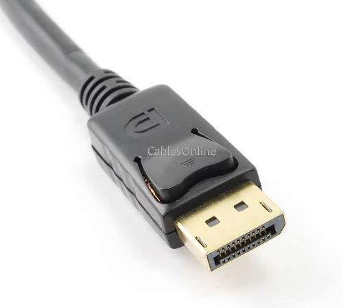 CablesOnline 15ft DisplayPort Gold-Plated Male to Male Monitor A/V Cable w/ Latches (DP-0015K)