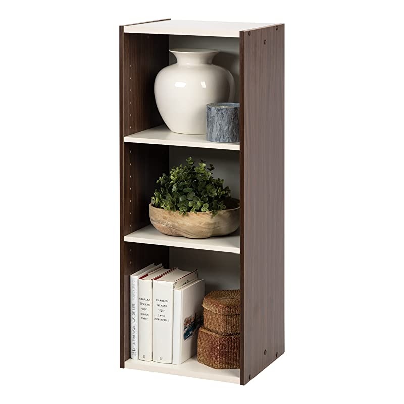 USA Space Saving Shelf with Adjustable Shelves 14 x 34quot Walnut Brown 1 Pack