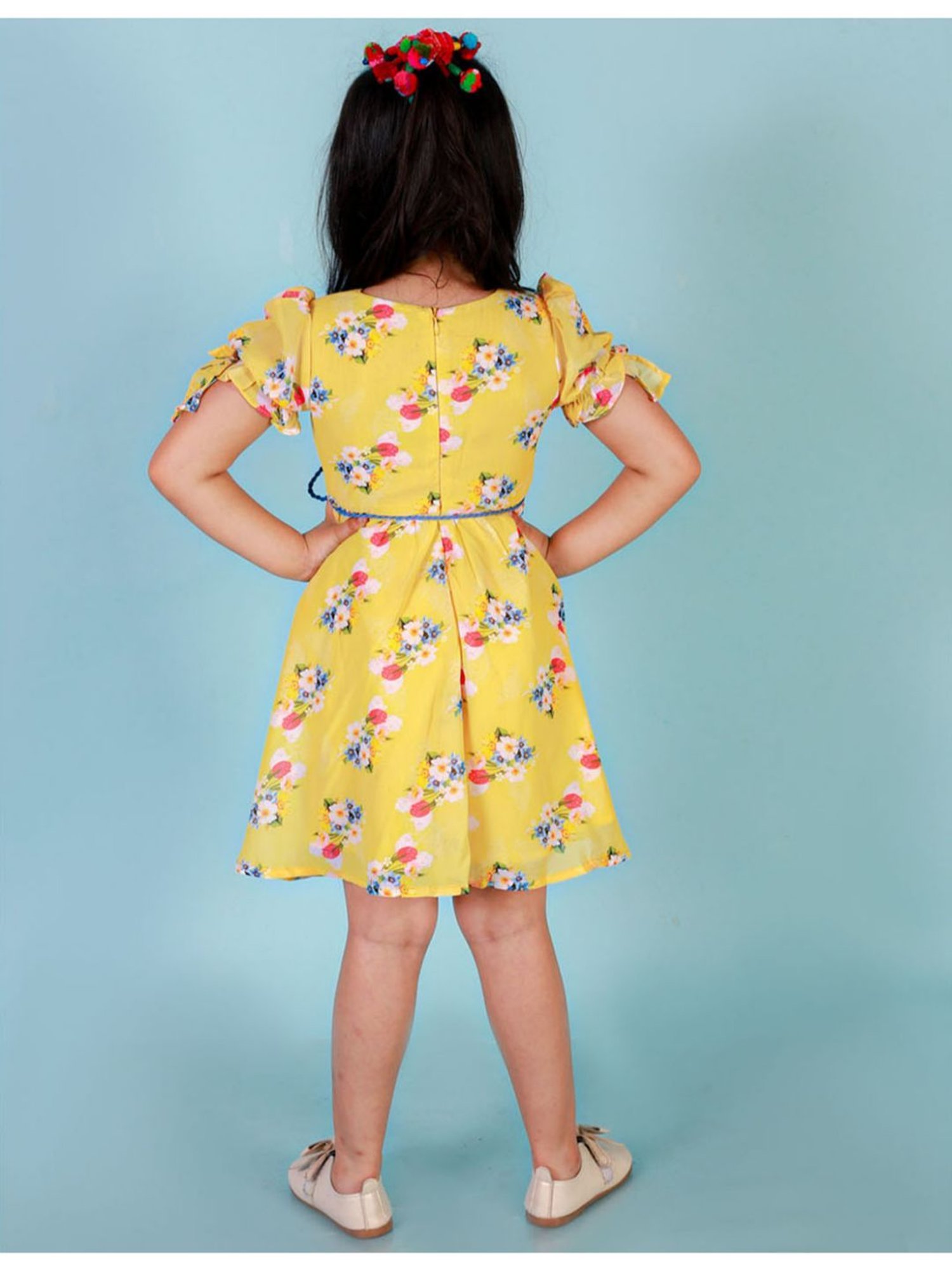 Budding Bees Kids Multicolor Floral Print Dress