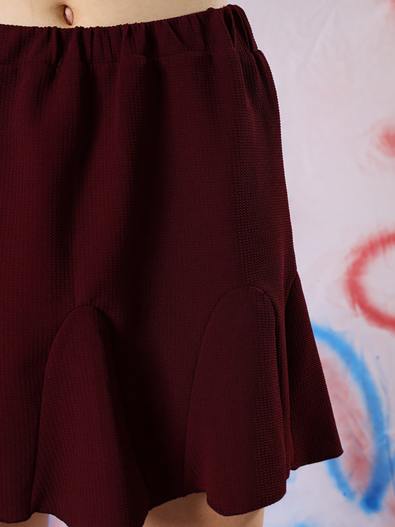 NEUDIS Wine Flared Skirt