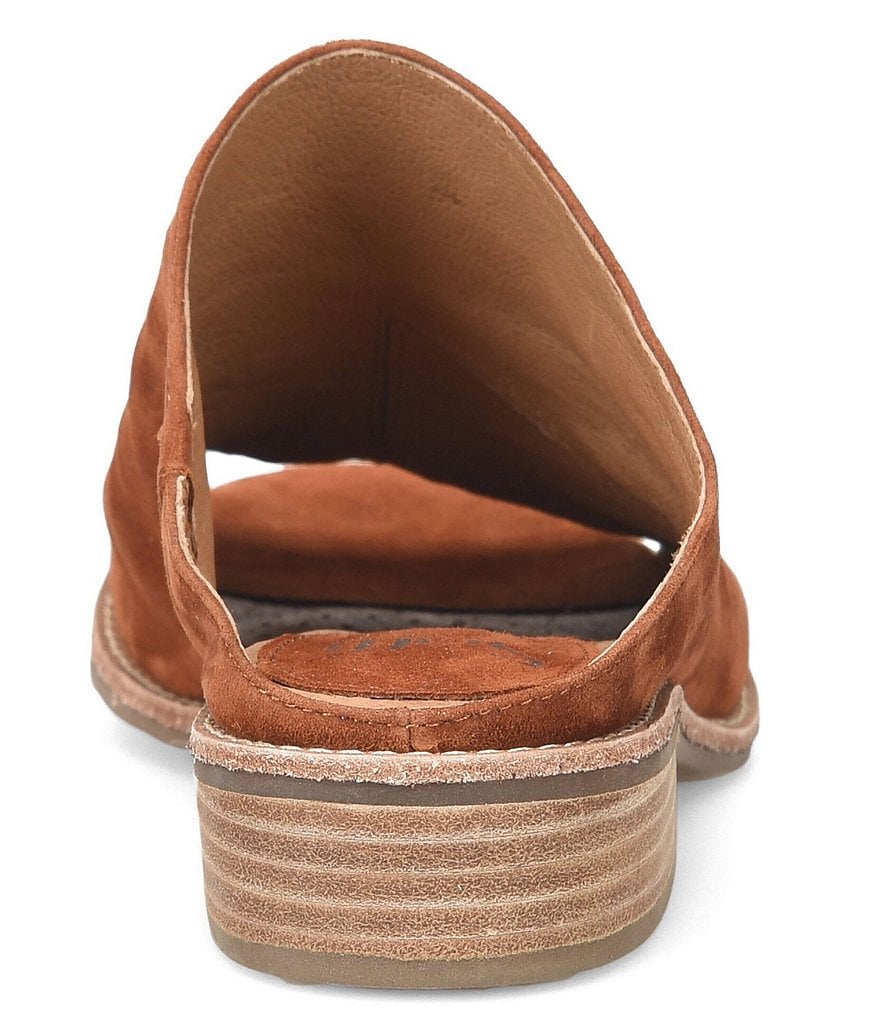 Sofft Netta Suede Stack Heel Peep Toe Mules