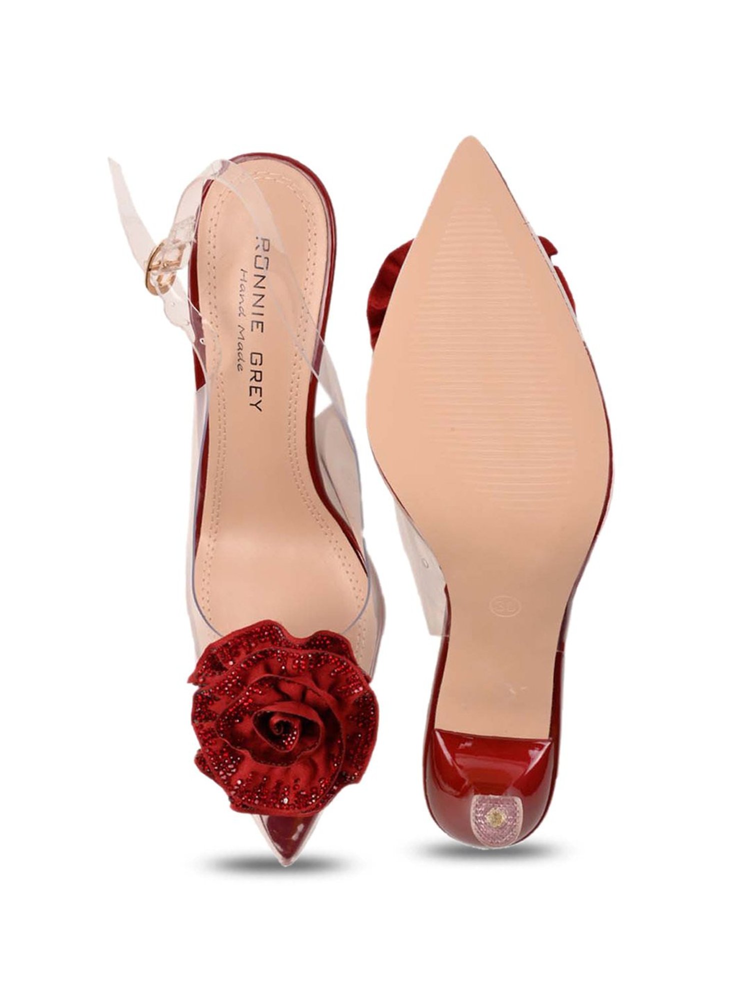 Ronnie Grey Women's Wine Back Strap Stilettos