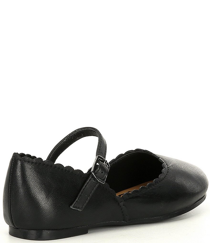 Copper Key Girls' Quetee Scalloped Leather Mary Jane Flats (Infant)