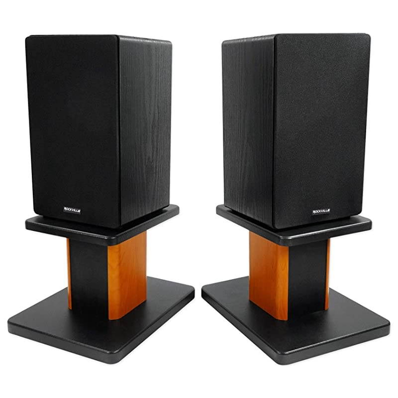 2  RHT8C Computer/Bookshelf Desktop Speaker/Studio Monitor Stands-Wood