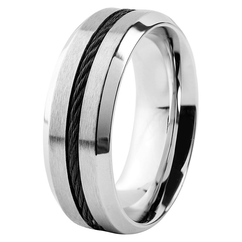 Men's West Coast Jewelry Stainless Steel Brown Leather Braided and Beaded Bracelet