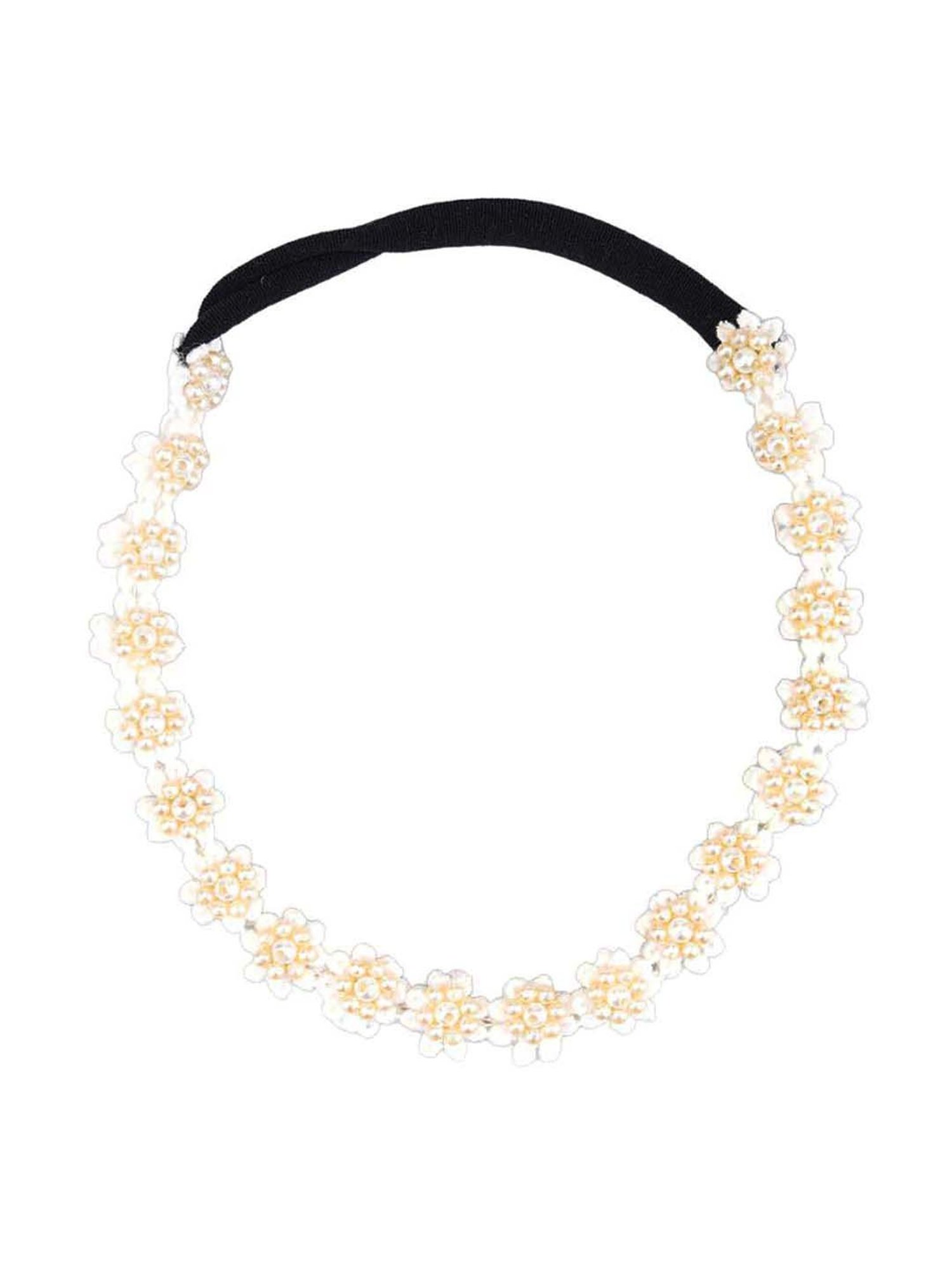 Choko White Embellished Hair Band