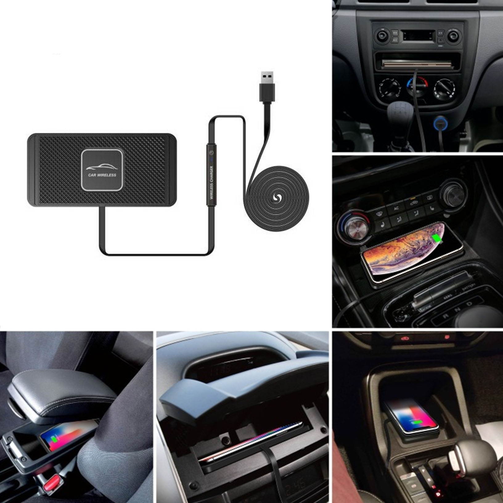 QI wireless Car phone charger fast charging pad mat for iPhone samsung universal