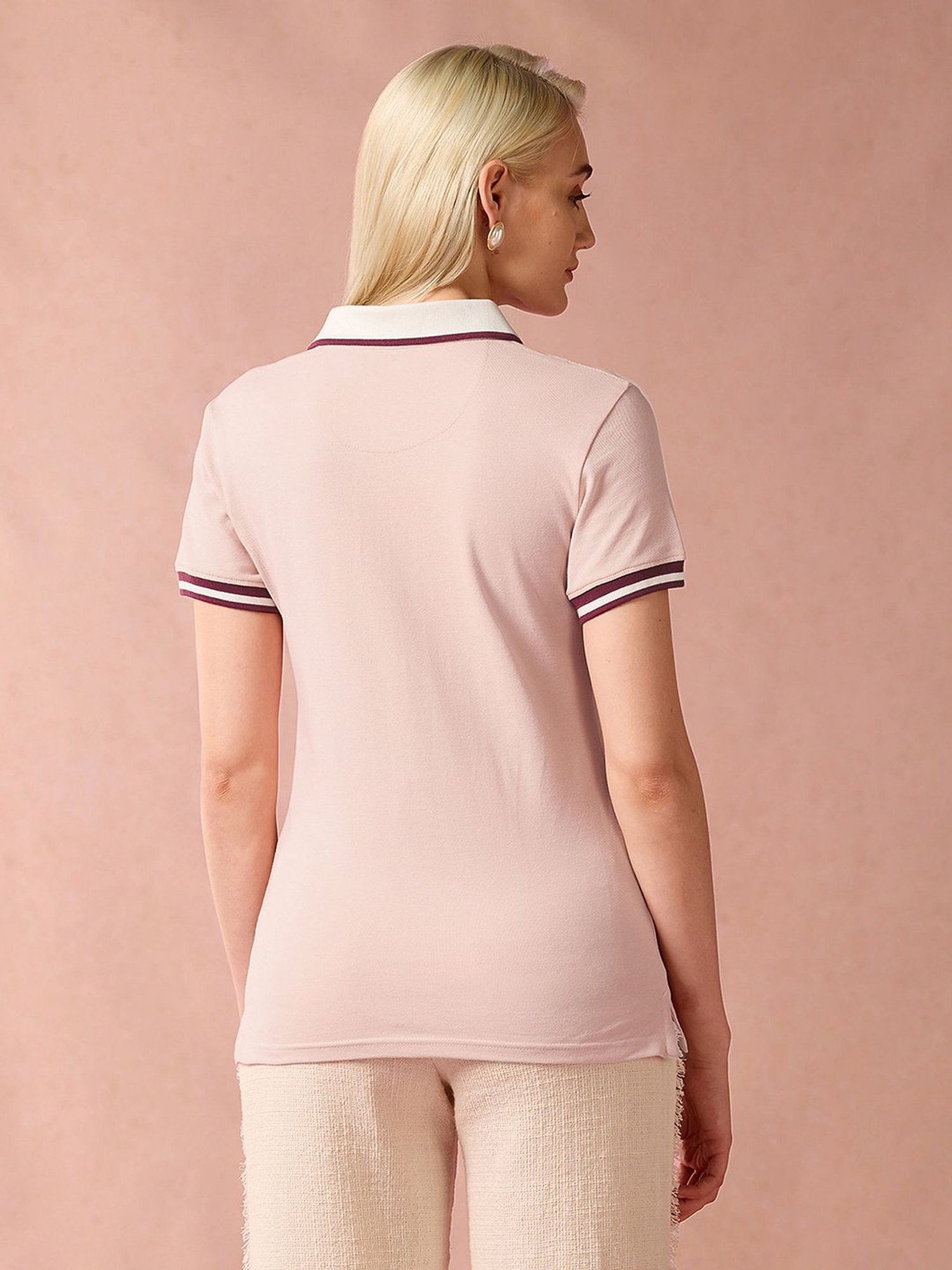 U.S. Polo Assn. Pink Logo Print Polo T-Shirt