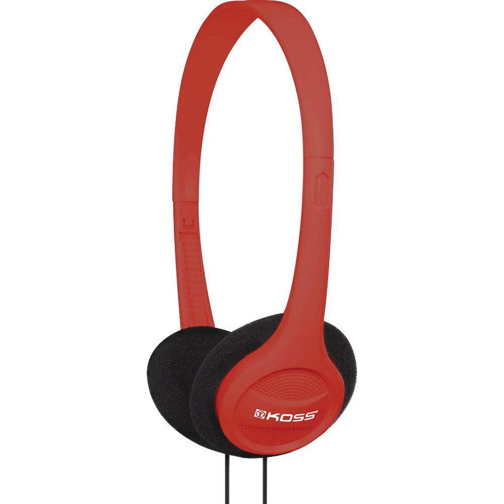 Koss KPH7R Portable On-Ear Headphone with Adjustable Headband - Red