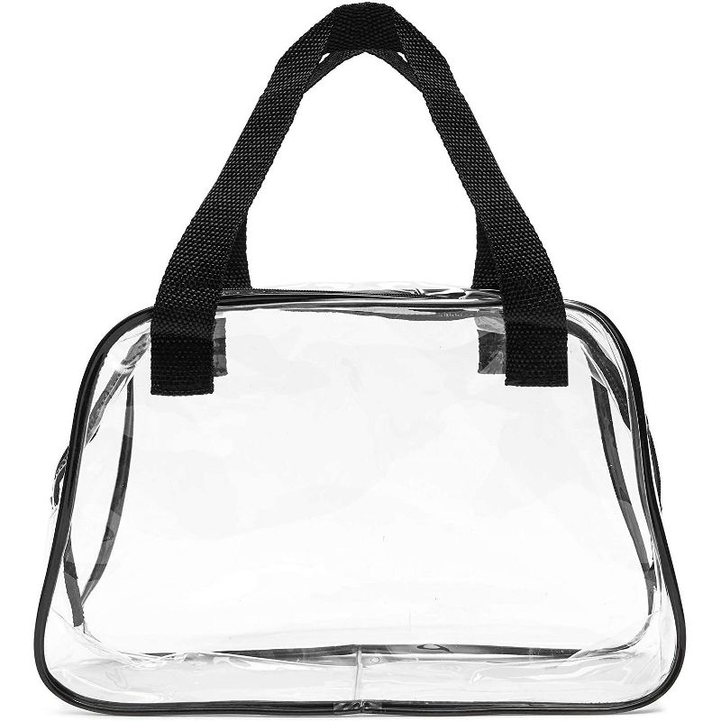 Clear Stadium Approved Tote Bag, Transparent Small Handbag for Travel & Concert, 11x7x4 inches