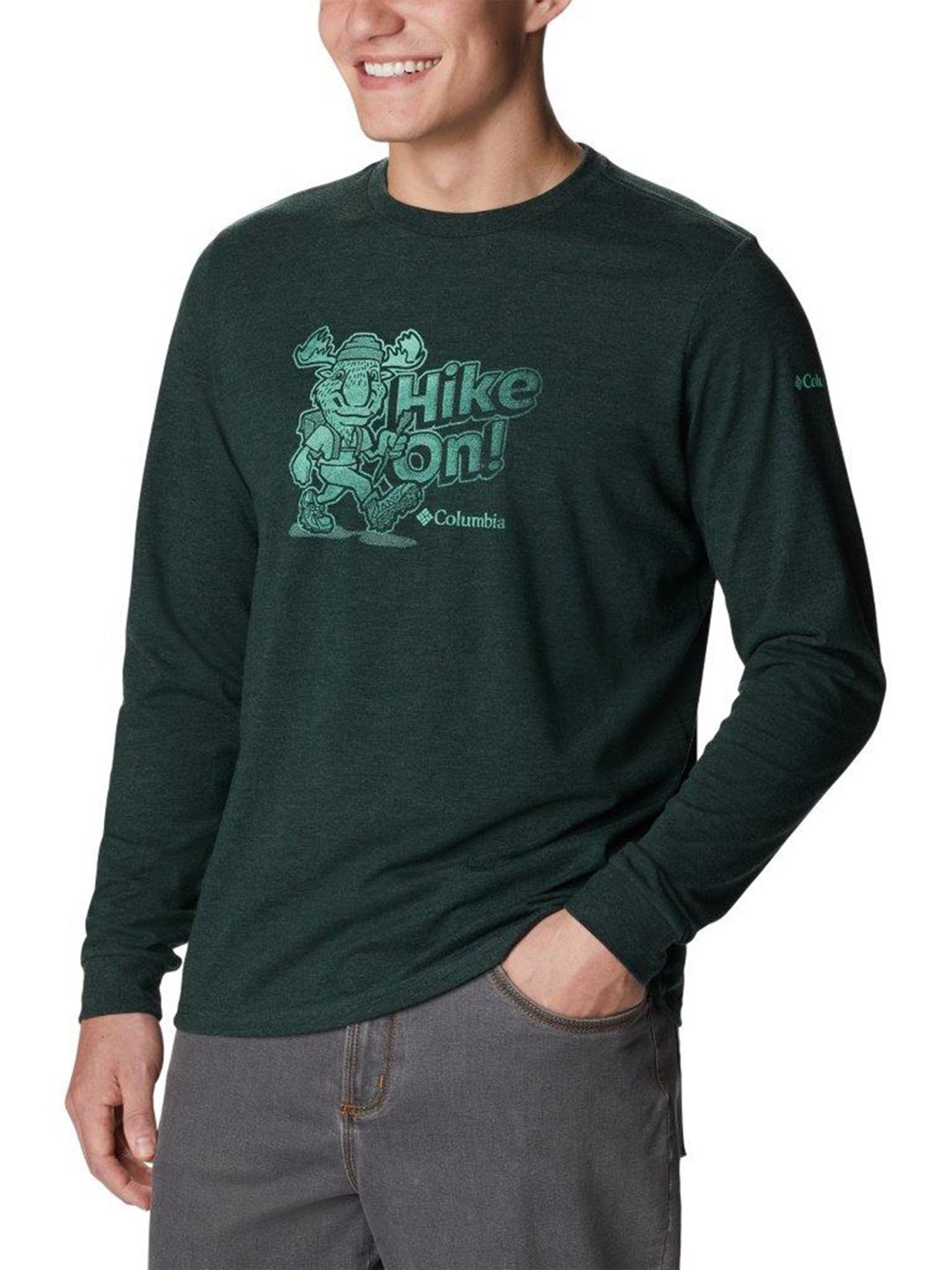 Columbia Men Green Apres Lifestyle Graphic Long Sleeve T-Shirt