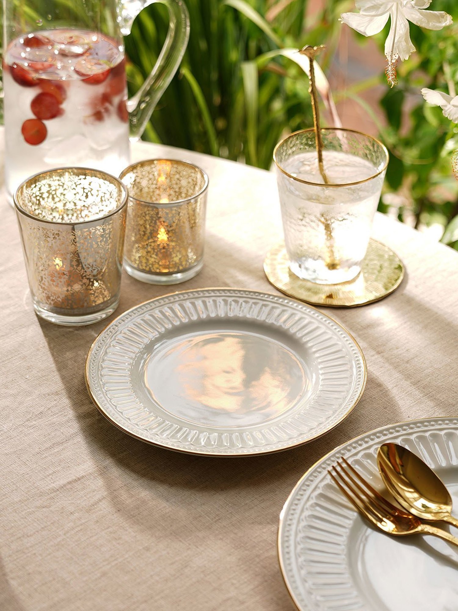 Pure Home and Living White Ceramic Dessert Plates