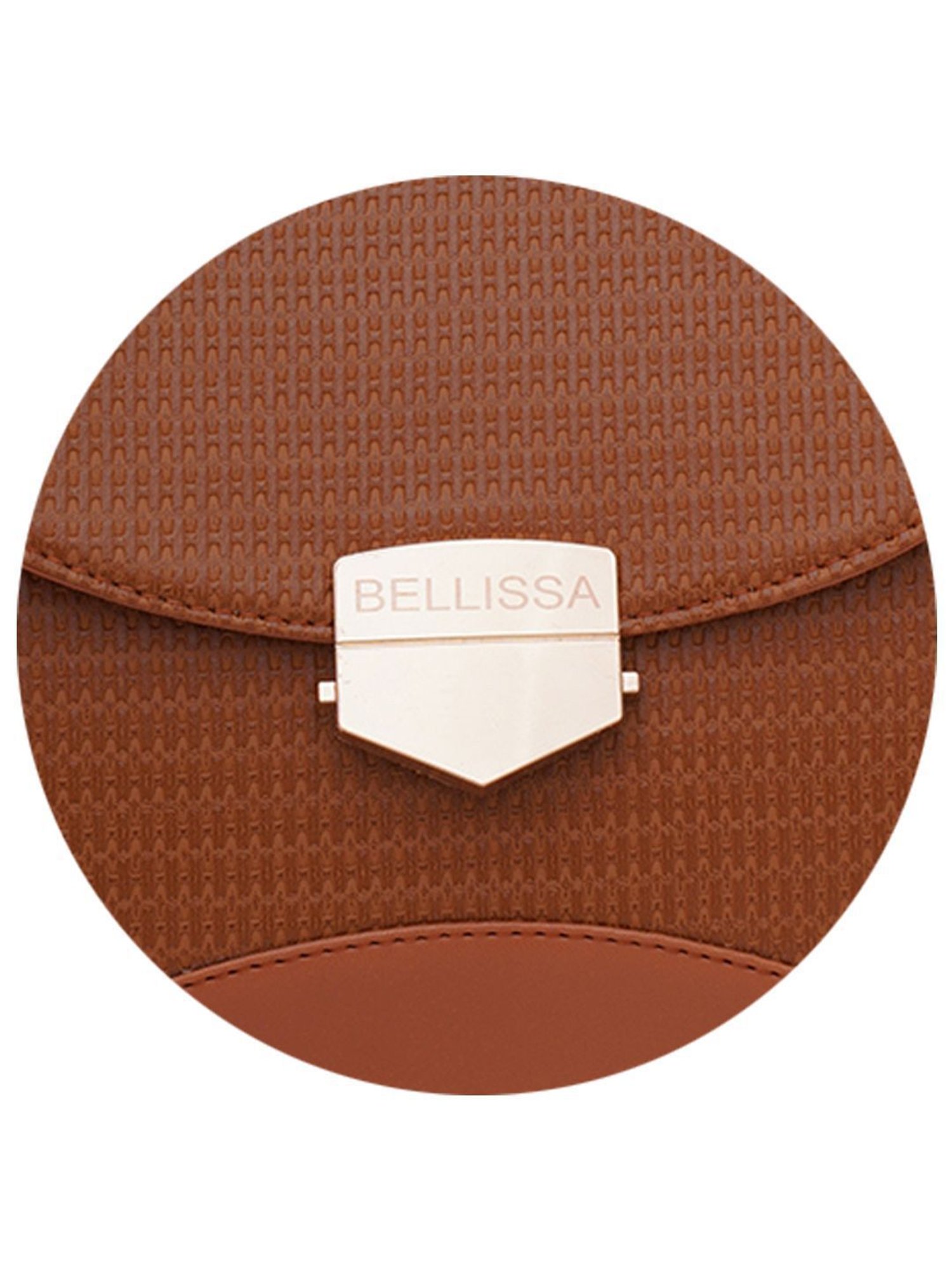 Bellissa Tan Textured Medium Stylish Box Sling Handbag