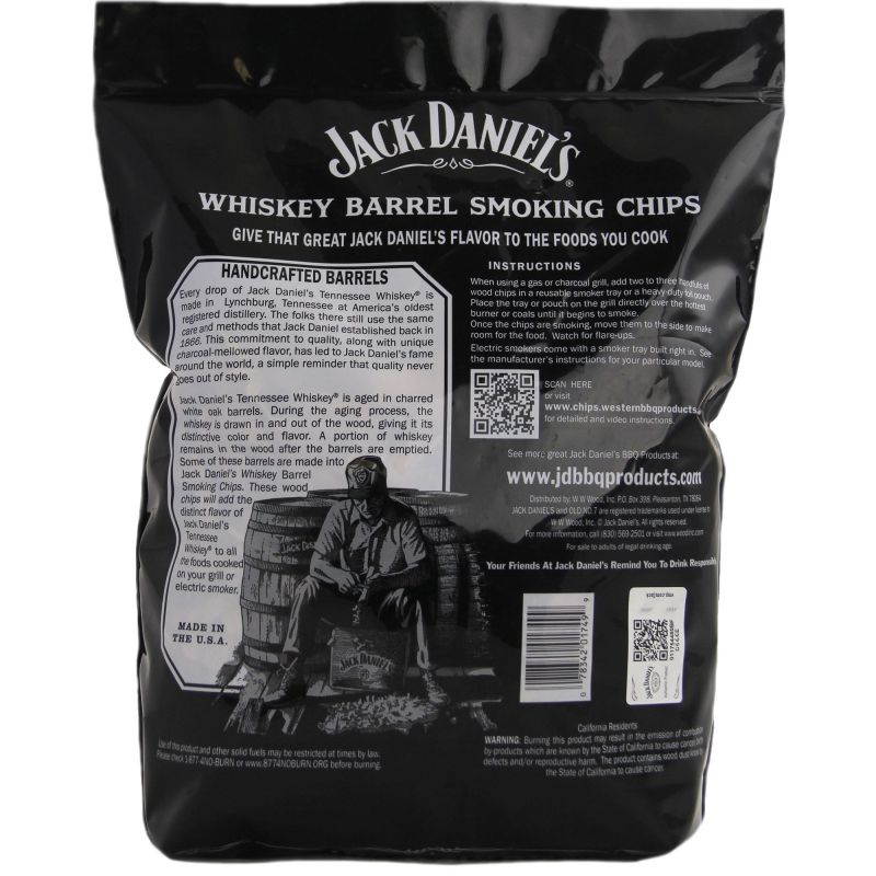 Jack Daniel's Whiskey Barrel Smoking Oak Wood Chips, 180 Cubic Inches (2 Pack)