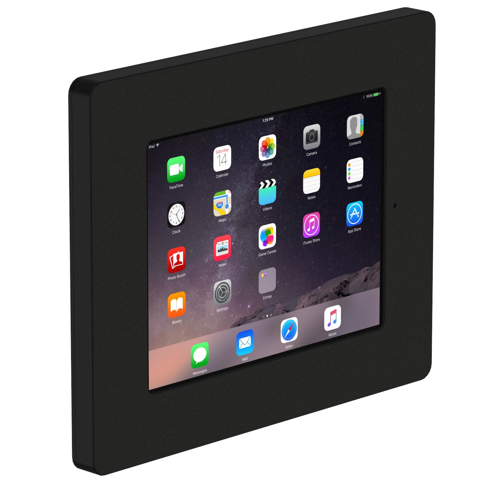 VidaMount Black Covered Home Button VESA Enclosure compatible with iPad 2/3/4