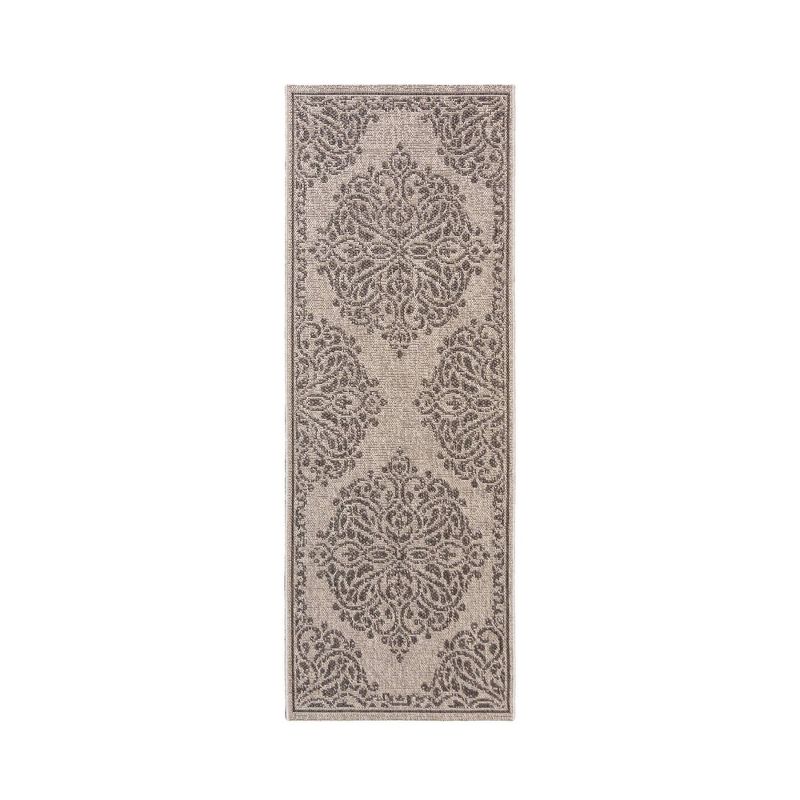 8' x 10' Le Soleil Outdoor Rug Black/Ivory - Linon
