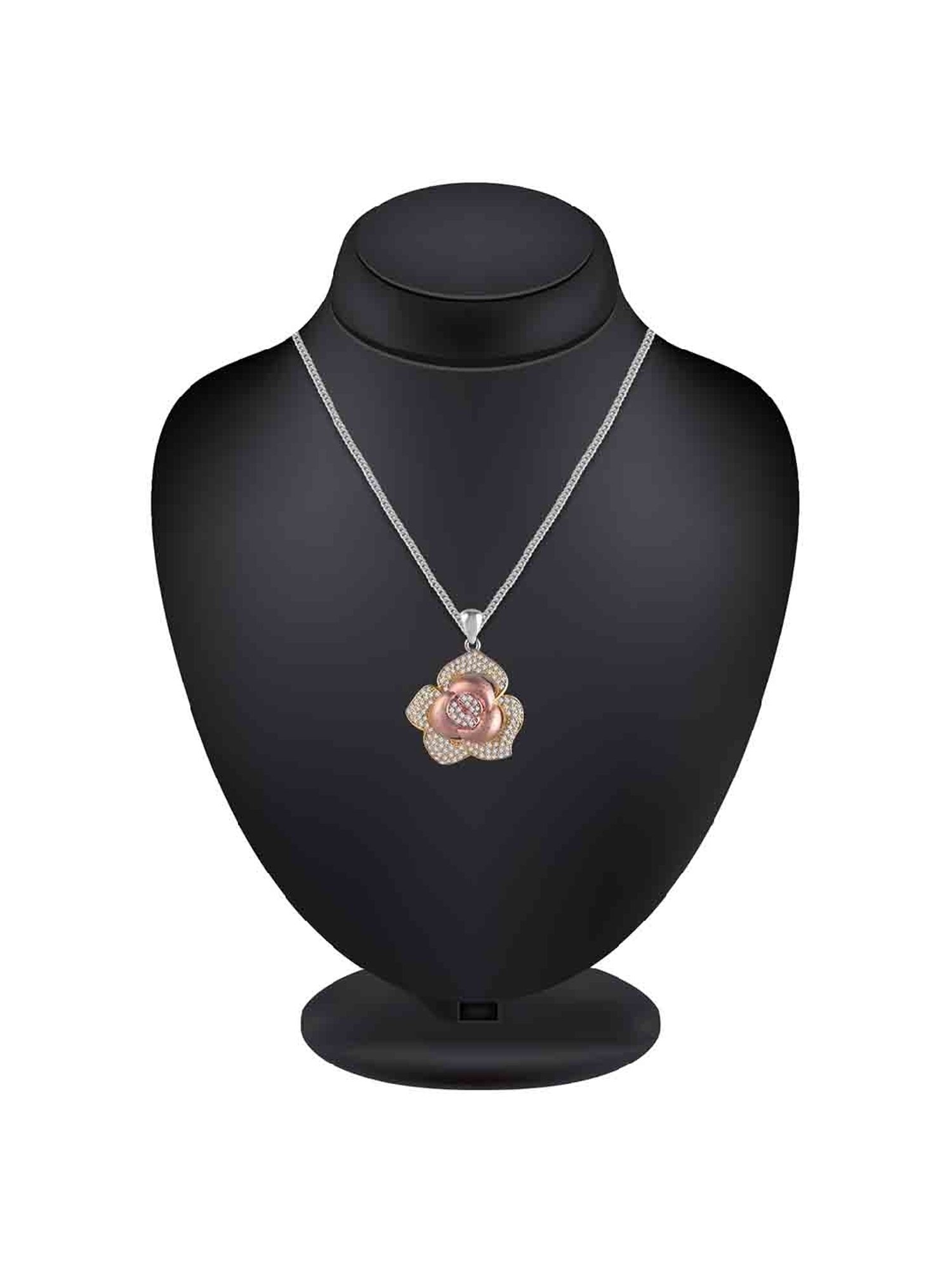 Rihi by P.C. Chandra Jewellers Rosy Pendant And Earring Set For Women And Girls (Without Chain)