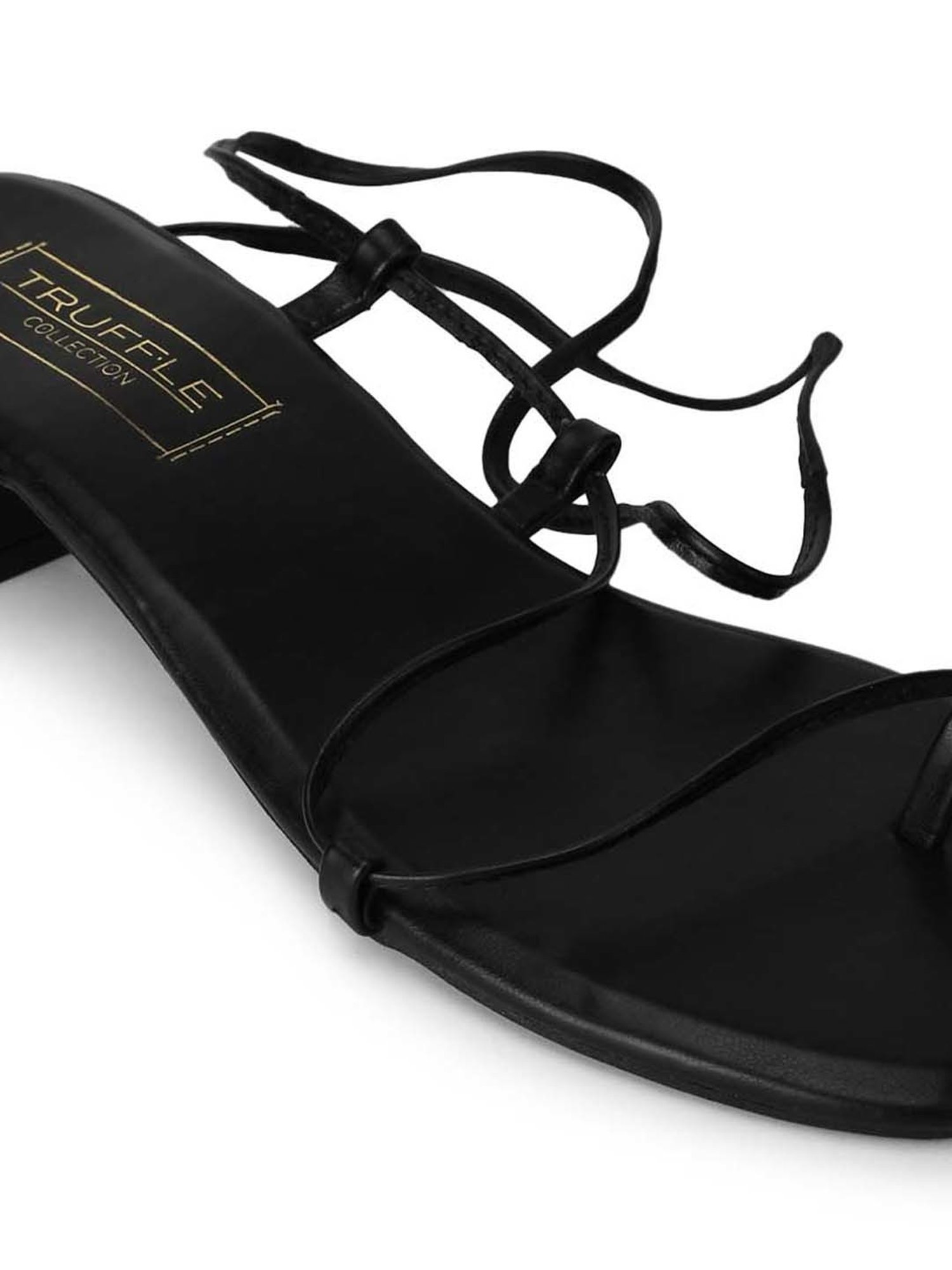 Truffle Collection Women's Black Ankle Strap Sandals