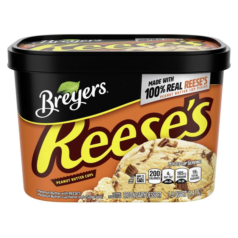 Breyers Reese's Peanut Butter Cups Light Frozen Dairy Ice Cream Dessert – 48oz