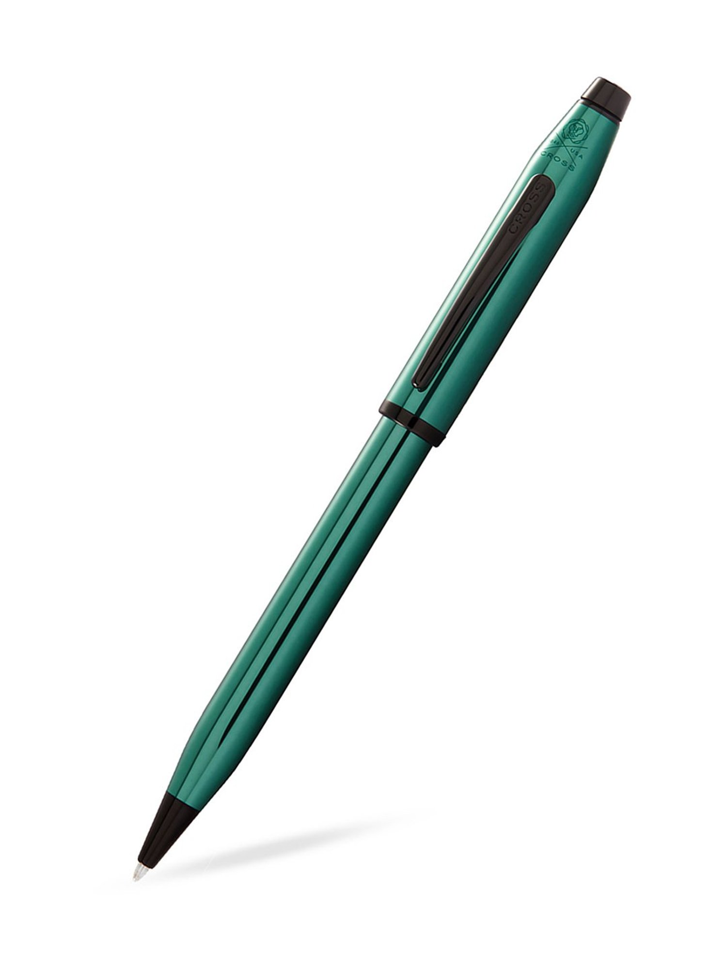Cross Century II Transluscent Green Lacquer W Polished Black PVD Ballpoint Pen
