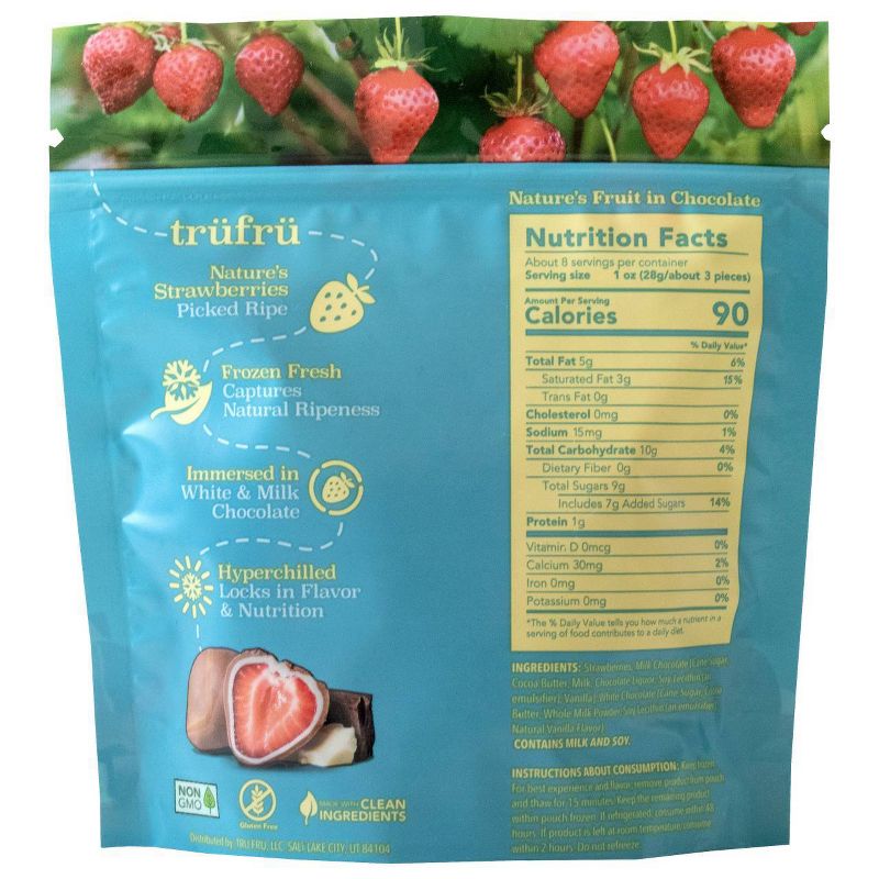 Tru Fru White and Milk Chocolate Frozen Strawberries - 8oz
