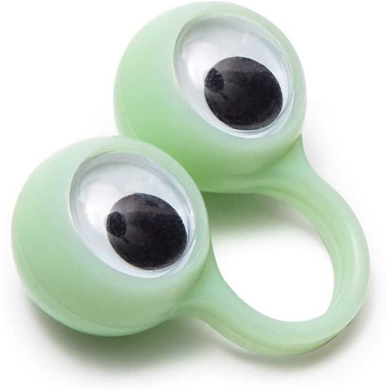 Spooky Central 48 Pack Eyeball Finger Puppets for Halloween, Glow in the Dark Party Favors